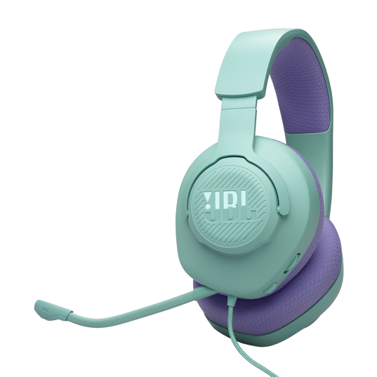 JBL Quantum 100M2 - Cyan - Wired over-ear gaming headset with detachable mic and mute option - Hero